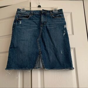 Loft distressed denim skirt